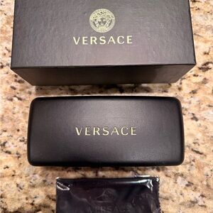 Versace Black Sunglasses Case, Box and cloth